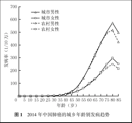 2014中國肺癌的城鄉年齡別發病趨勢 2014中國肺癌的城鄉年齡別發病趨勢